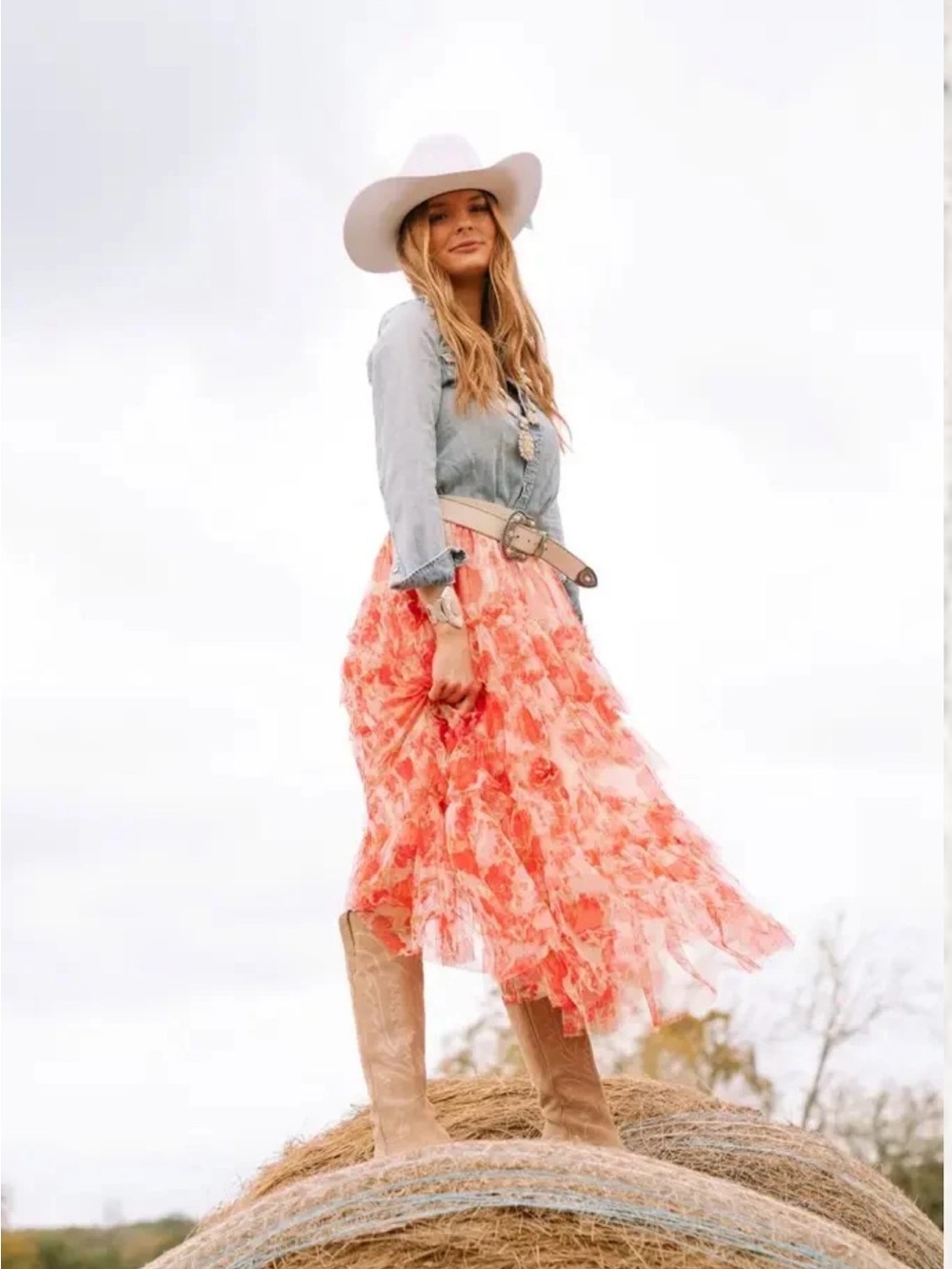Rodeo Quincy + Junk Gypsy Rise Tiered Tulle Rose Skirt